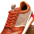 Zelli Matteo Calfskin and Perforated Suede Sneaker in Burnt Orange