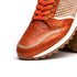 Zelli Matteo Calfskin and Perforated Suede Sneaker in Burnt Orange