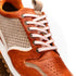 Zelli Matteo Calfskin and Perforated Suede Sneaker in Burnt Orange