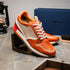 Zelli Matteo Calfskin and Perforated Suede Sneaker in Burnt Orange