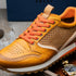 Zelli Matteo Calfskin and Perforated Suede Sneakers in Mustard