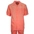 Mens Melon Linen Shirt and Pants Casual Outfit Set