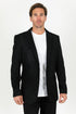 Double Button Suede Western Blazer Black