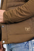 Men’s Quilted Twill Jacket with Aztec Print and Fur Lining – Brown