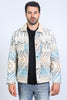 Men’s Aztec Tribal Quilted Twill Jacket – Beige Casual Outerwear