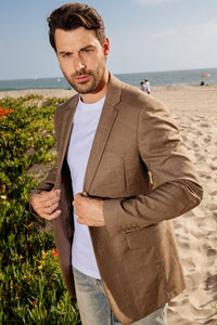 Men’s Western Cowboy Blazer Jacket with Elbow Patch – Smart Casual Sport Coat