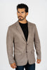 Men’s Mink Faux Suede Blazer with Double-Breasted Buttons