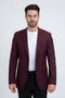 Burgundy Western Cowboy Blazer - Mens Modern Fit Stretch Date Night Burgundy Blazer