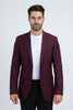 Burgundy Western Cowboy Blazer - Mens Modern Fit Stretch Date Night Burgundy Blazer