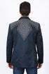 Men’s Navy Fashion Blazer with Embroidery – Smart Casual Dress Jacket