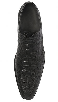 Men’s Black Genuine Full Crocodile Leather Lace-Up Dress Shoes
