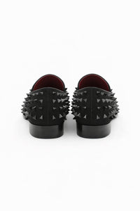 Men’s Black Studded Loafers – Sparko 09 Luxury Slip-On Dress Shoes with Spikes for Party, Prom, and Formal Events