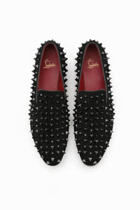 Men’s Black Studded Loafers – Sparko 09 Luxury Slip-On Dress Shoes with Spikes for Party, Prom, and Formal Events