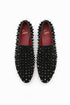 Men’s Black Studded Loafers – Sparko 09 Luxury Slip-On Dress Shoes with Spikes for Party, Prom, and Formal Events