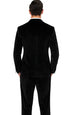 Men’s Black Velvet Peak Lapel Suit – 2-Piece Skinny Fit Luxury Formalwear by Tazzio