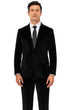 Men’s Black Velvet Peak Lapel Suit – 2-Piece Skinny Fit Luxury Formalwear by Tazzio