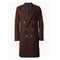 Men's Brown Wool Fabric Double Breasted Overcoat 44 Inch Full Length Topcoat