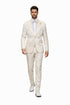 Men’s Champaign Ivory  Jacquard Paisley Tuxedo Suit with Satin Shawl Lapel – Elegant Wedding and Prom Outfit By Rossiman