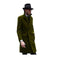 Men's Double Breasted - Three Quarter Coat - Cashmere And Wool Topcoat + Style Dark Olive