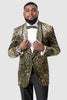 Men's EJ Samuel One-Button Leopard Prom Tuxedo Jacket - USA Men's Outlet