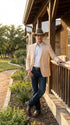 Men’s Light Tan Peachish Champaign Cowboy Blazer – Western Style Sport Coat Jacket for Country Wedding, Rodeo