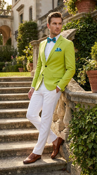 Men’s Lime Green Blazer – Bright Formal Sport Coat for Prom, Wedding and Statement Party Wear in Neon Light Green