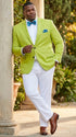 Men’s Lime Green Blazer – Bright Formal Sport Coat for Prom, Wedding and Statement Party Wear in Neon Light Green