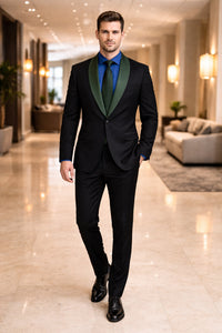 Men's Classic Formal Blazer with Shawl Lapel and Modern Wedding Style
