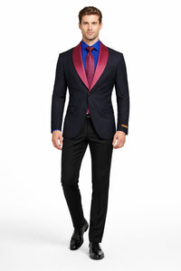 Men's Classic Formal Blazer with Shawl Lapel and Modern Wedding Style