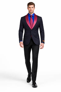 Men's Classic Formal Blazer with Shawl Lapel and Modern Wedding Style