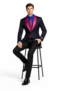 Men's Classic Formal Blazer with Shawl Lapel and Modern Wedding Style
