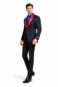 Men's Classic Formal Blazer with Shawl Lapel and Modern Wedding Style