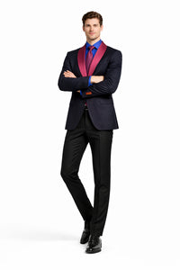 Men's Classic Formal Blazer with Shawl Lapel and Modern Wedding Style