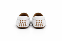 Men’s Mundo White Leather Loafers – Classic Slip-On Dress Shoes for Casual and Formal Wear