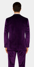 Tazzio Men’s Purple Velvet Tuxedo Style Suit – Peak Lapel Slim Fit 2-Piece Set