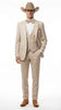 Men’s Tan Cowboy Three Piece Suit – Western Style Wedding and Formal Vested Suit