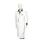 Mens White One Chest Pocket Full Length Coat Duster