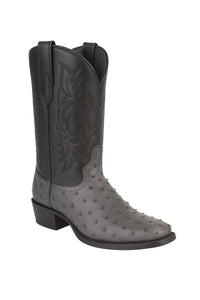 Los Altos Gray Genuine Ostrich Round Toe Boots