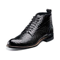 Men Stacy Adams Madison Boot High Top Anaconda Print Leather 00057-001 Black