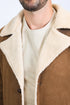Mens Western Cowboy Long Coat – Brown Faux Suede Frontier Style Jacket