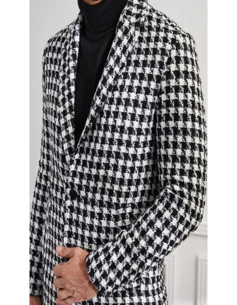 Tissu Imprimé Pied-de-Poule (Houndstooth) – 50x150 Cm – Pour Vêtements & Déco