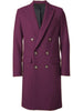 Men's Burgundy 44Inch Long Double Breasted Overcoat Winter Men's Topcoat Sale