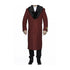 Men's Burgundy Overcoat 3 Button Full Length Wool Dress Top Coat