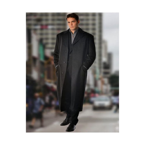 Mens Full Length Long Mens Dress Topcoat - Winter Coat In Cashmere Blend