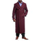 Men's Full Length Overcoat Burgundy Wool Double Breasted Trench Coat