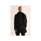 Men's Fur Collar Black Wool Overcoat