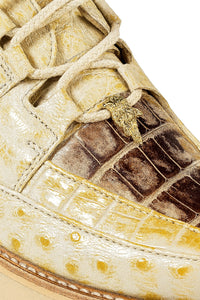 Men's Wild West Boots Caiman and Ostrich Skin Shoe 2ZA050249