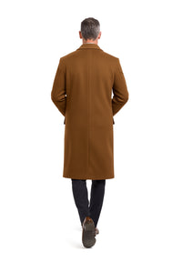 Copper Color Vicuna Vitali Light Brown Wool Long Overcoat