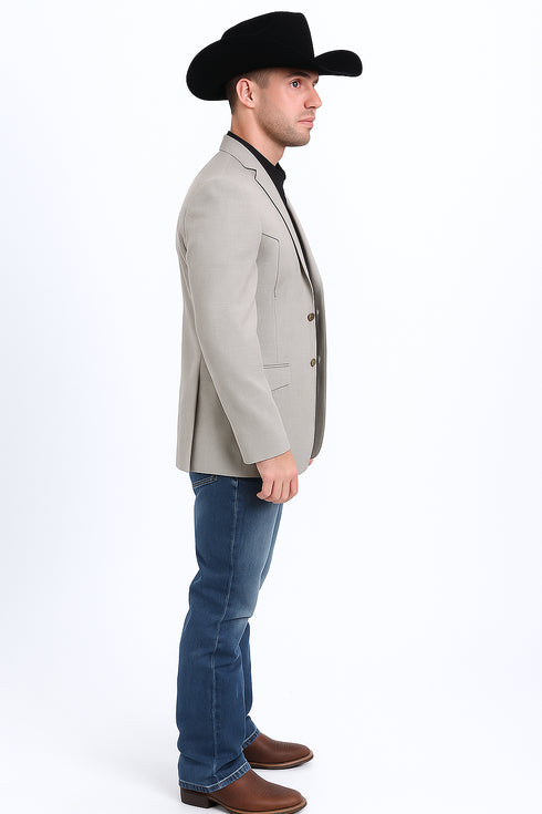 Western Blazer - Saco Para Hombre - Mens Double Button Western Beige Blazer