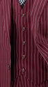 Harlem Nights Suits for Men - Mens 1920s Gangster Stripe Suit Burgundy Vest Wedding F-V2RS9